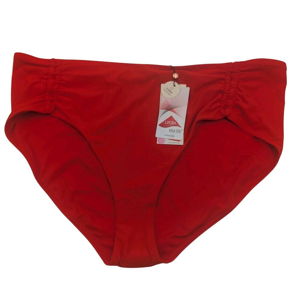 CALIA Women's Size XXL Adjustable Tie Front Swim Bottoms Fresh Red NWT NEW